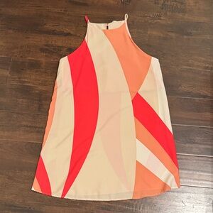 Tyche Orange and Cream Sleeveless Top